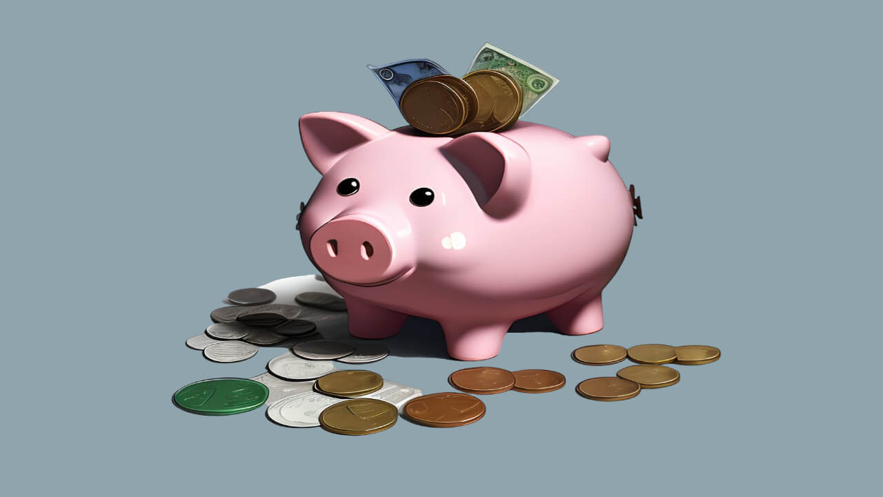 A Piggy Bank With A Crack In It And Pointscoins Falling Out. This Illustrates The Concept Of Devaluation Of Points.