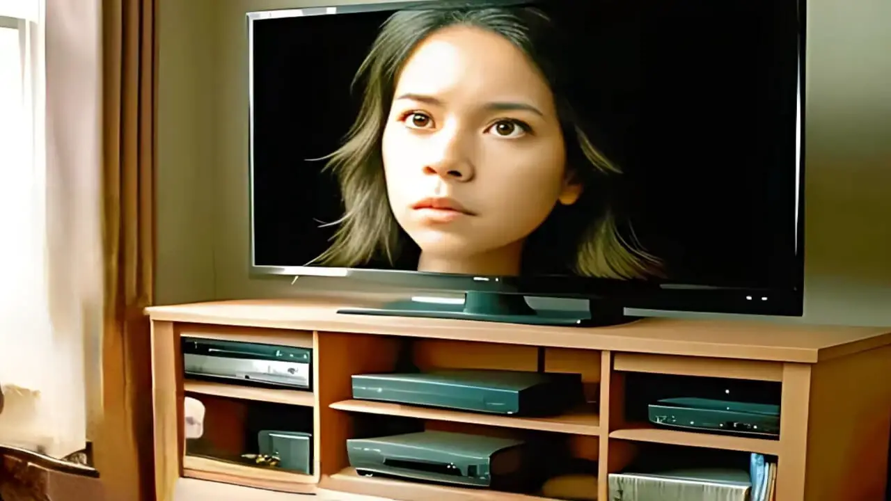 A Women In Mid 30, Watching Netflix On A Tv